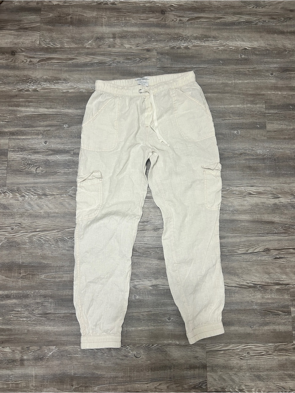 Nicole Miller Off-White Cargo Drawstring Joggers